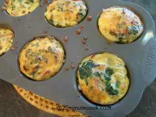 Egg and bacon muffins baked and out of the oven
