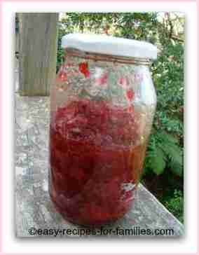 Beetroot relish in a jar