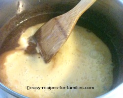 Add beaten eggs to  best brownie recipe