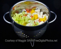 Soup vegetables for camping recipe of minestrone in a colander