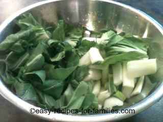 Prepare baby bok choy