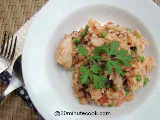 Chicken Paella plated