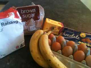 The basic ingredients for easy banana cake recipes