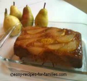 This easy cake recipe is an upside down pear cake