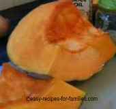 Cut pumpkin for an easy camping recipe