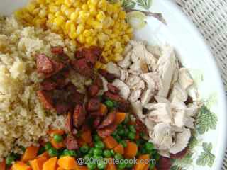 The easy chicken salad is ready to be tossed