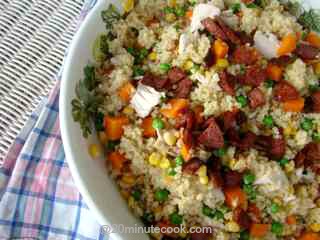 Easy chicken salad with quinoa made in 20 minutes