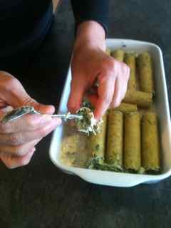 Easy Italian Recipes - Stuff Cannelloni with the spinach and cheese filling