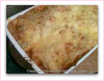 The easy lasagne baked