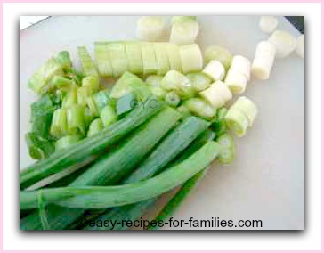 chop spring onions