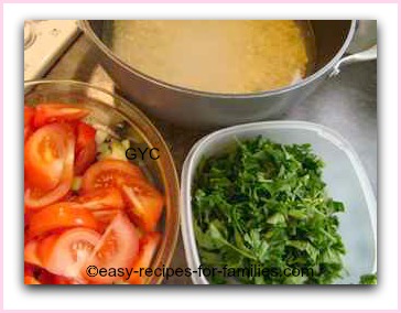 ingredients chopped to make this easy tomato soup