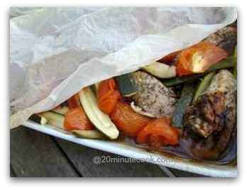 This healthy chicken recipe is kept moist by covering with wet parchment This healthy chicken recipe is kept moist by covering with wet parchment