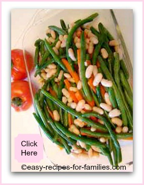 healthy salad recipe of blanched french beans and julienne carrots