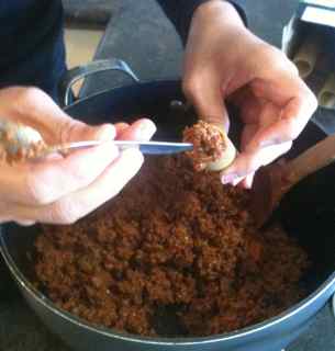 Homemade Pasta Recipes- Cannelloni - Use a teaspoon