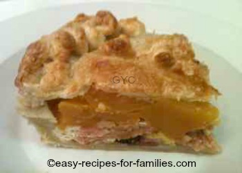 A slice of homemade Pumpkin Pie