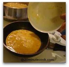 Pour Eggs Into A Hot Non-Stick Pan