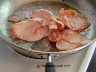 Bacon rashers cooked in a frypan