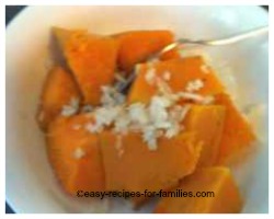 Cooked pumpkin seasoned with onions