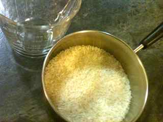 Pop a cup of rice in a saucepan