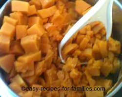 Cook Pumpkin For the No Bake Pumpkin Pie.