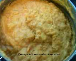 The pumpkin cheesecake filling is smooth and ready for filling the crumb crust