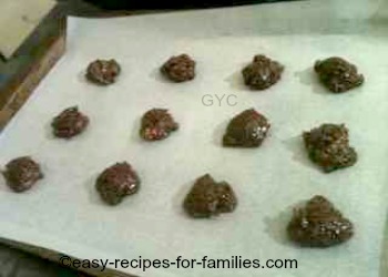 Cookie dough in neat rows on a baking tray