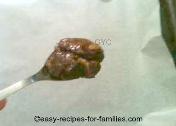 A teaspoon of chocolate pumpkin mixture