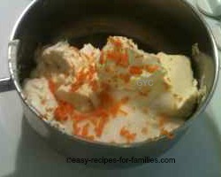Add orange zest to the cream cheese for the pumpkin cream cheese pie filling
