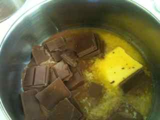 Melt together chocolate and butter