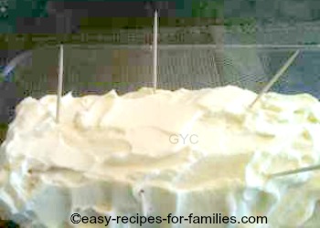 Toothpicks stuck into the pumpkin roll
