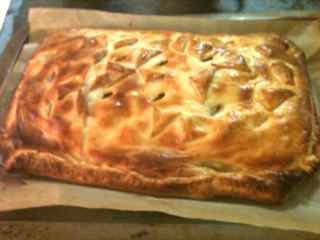 Baked ground beef wellington