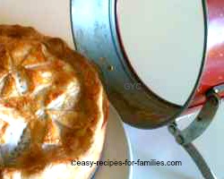 Remove the springform pan wall from the crustless pumpkin pie