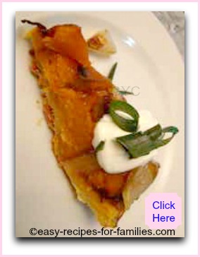 a slice of tarte tartin pumpkin and onion