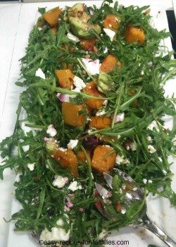 A platter of baked pumpkin apple salad