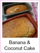 Banana Cake Recipe with Coconut. One of our really easy recipes!