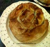 Pumpkin and Spinach pie in filo pastry