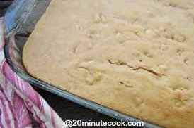 Baked peanut slice before adding the butterscotch topping