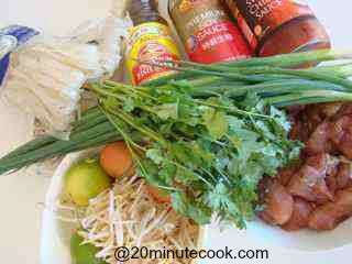 Ingredients for Chicken Pad Thai