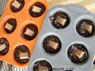 Place chocolate piece in the center