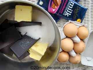 Ingredients for this chocolate dessert recipe