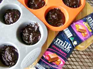 Batter in muffin pans