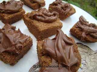 easy chocolate slice on a cake tray