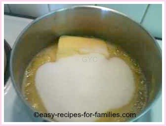 melt butter with sugar