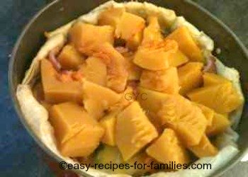 Pumpkin layer in this easy pumpkin pie recipe