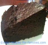 Slice of chocolate cake from homemade chocolate cake recipes