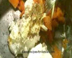 Add Cheeses To The Mashed Pumpkin