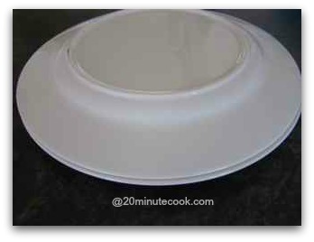 Upturned plate used as a lid