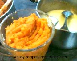 Puree the tender cooked pumpkin
