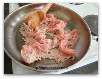 Chicken mince cooked with garlic.