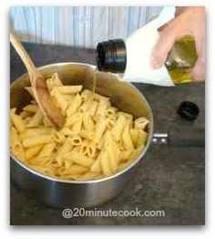 Add a little oil and stir through when you cook pasta.